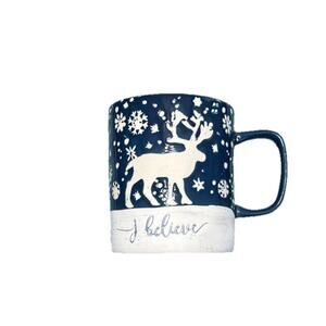 Global Design Connections Christmas Holiday Reindeer I Believe 20 oz. Coffee Mug